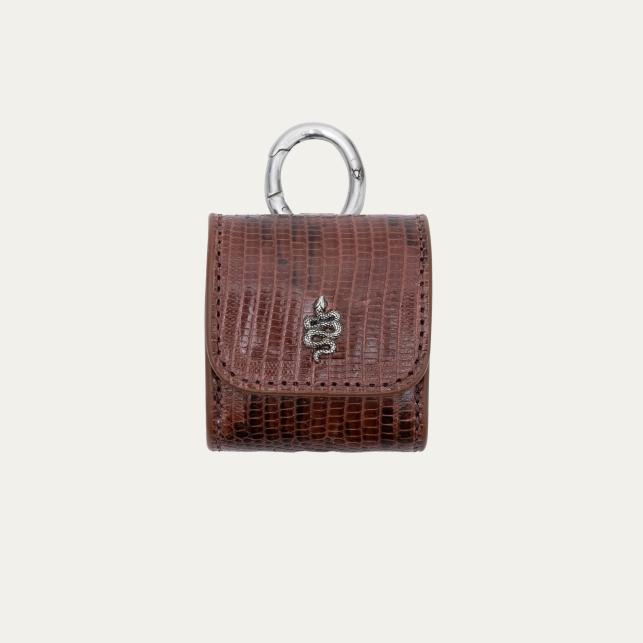 Claris Virot Etui Airpod Jamie Cuir Marron Bois
