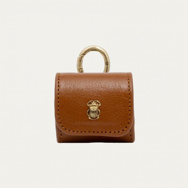 Claris Virot Etui Airpod Jamie Cuir Whisky