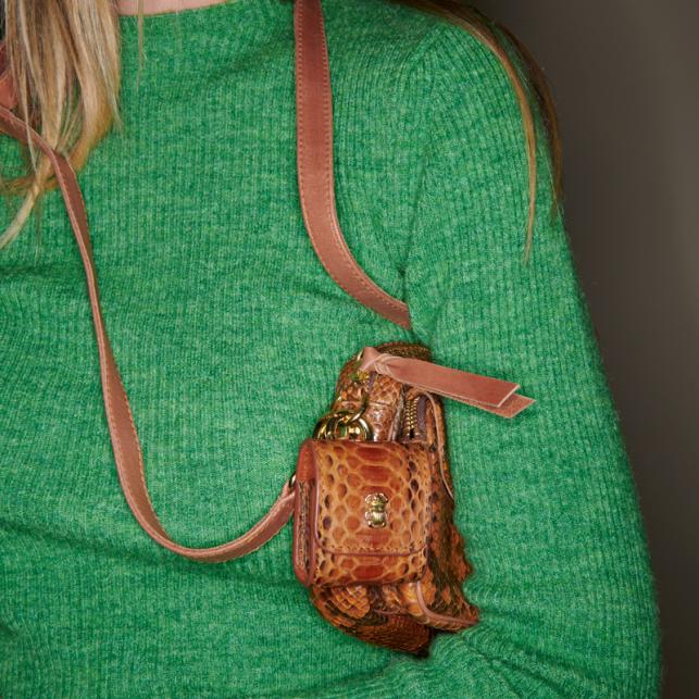 Claris Virot Etui Airpod Jamie Python Moka