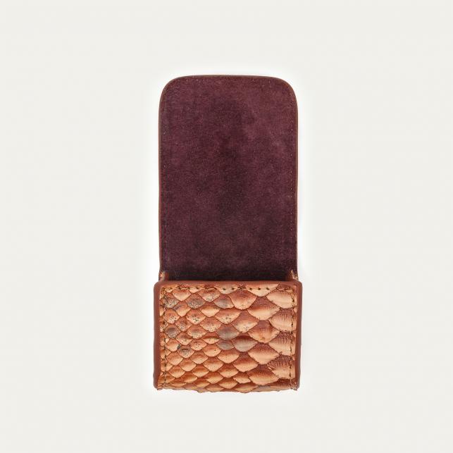 Claris Virot Etui Airpod Jamie Python Noir Or