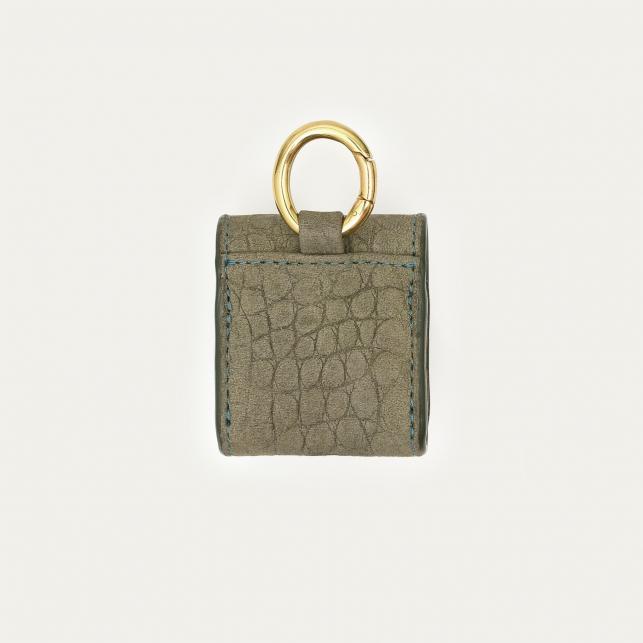 Claris Virot Etui Airpod Jamie Python Noir Or