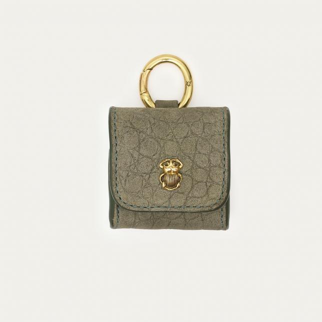 claris virot Etui Airpod Jamie Python Noir Or