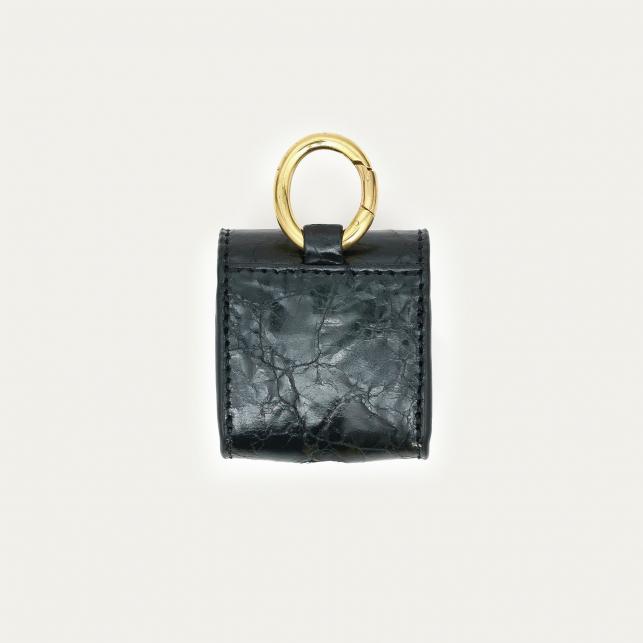Claris Virot Etui Airpod Jamie Python Noir Or