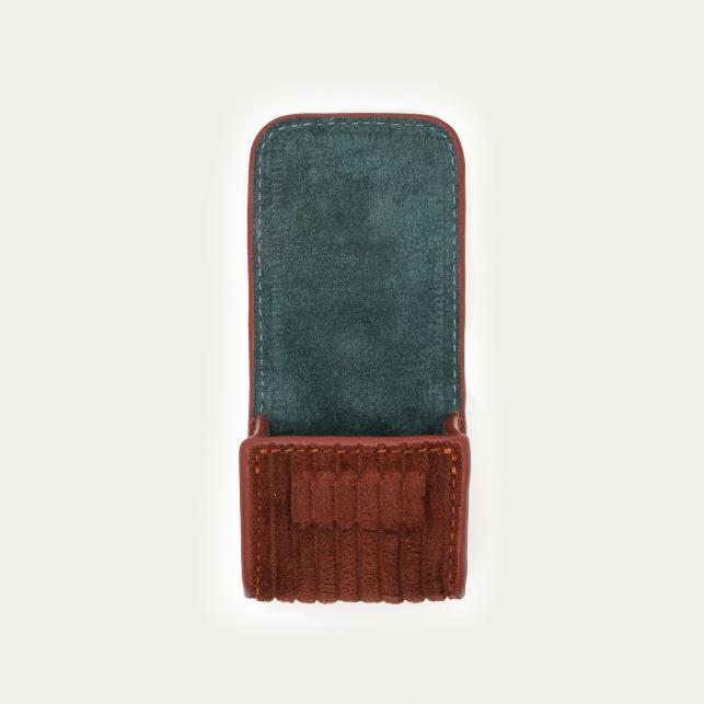 Claris Virot Etui Airpod Jamie Python Noir Or