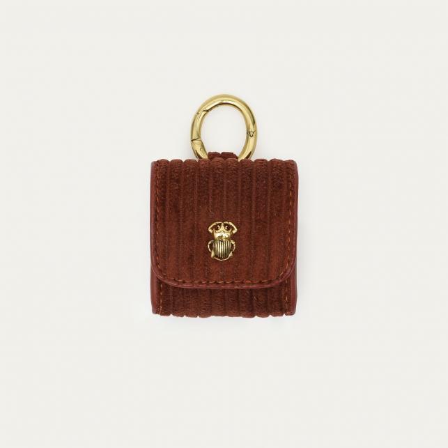 claris virot Etui Airpod Jamie Python Noir Or