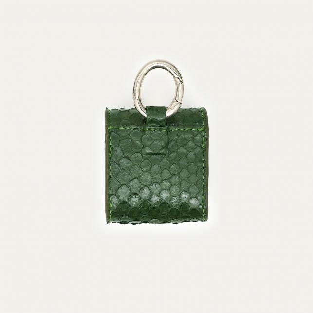 Claris Virot Etui Airpod Jamie Python Noir Or