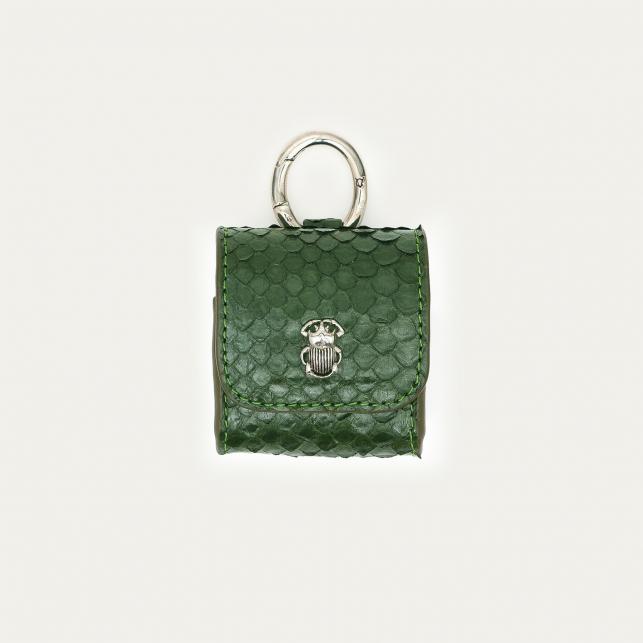 claris virot Etui Airpod Jamie Python Noir Or