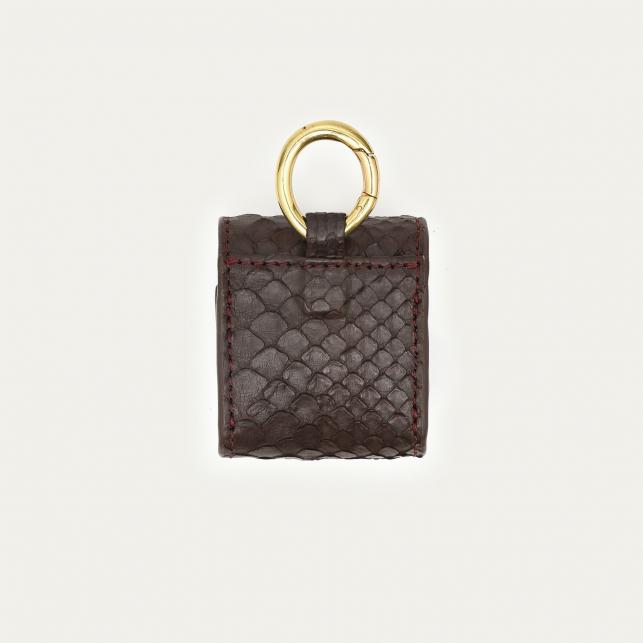 Claris Virot Etui Airpod Jamie Python Noir Or