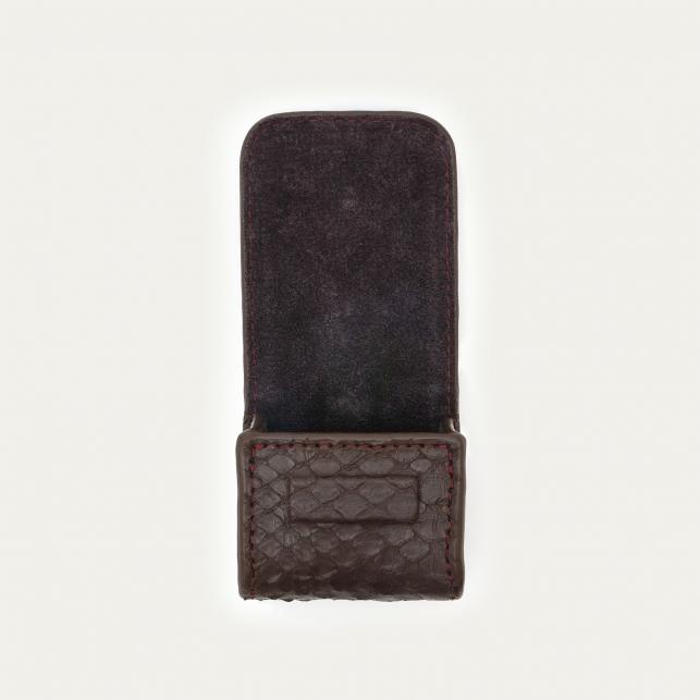 Claris Virot Etui Airpod Jamie Python Noir Or