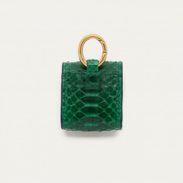 Claris Virot Etui Airpod Jamie Python Vert Pelouse