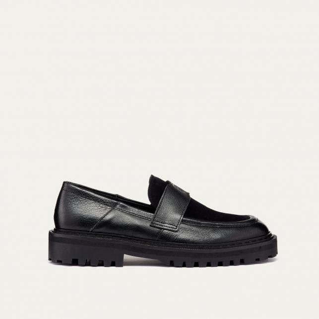 claris virot Mocassin Cuir Mia Noir