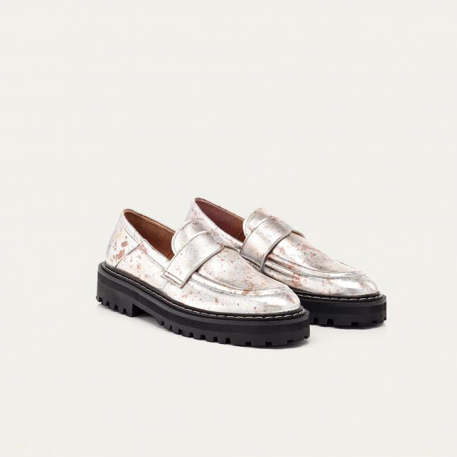 Claris Virot Mocassin Cuir Mia Oxy Metal