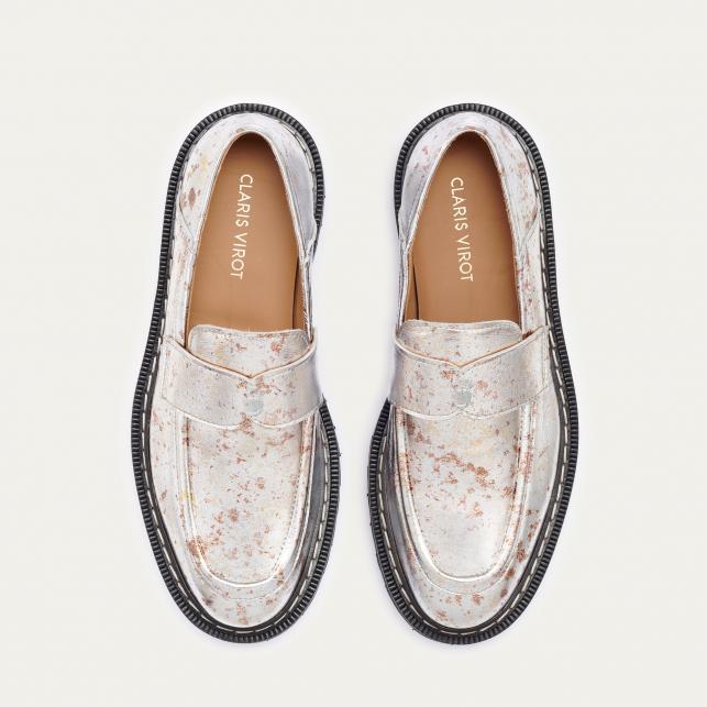 Claris Virot Mocassin Cuir Mia Oxy Metal