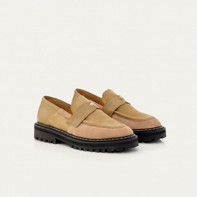 Claris Virot Mocassins Cuir Mia Grege Olive