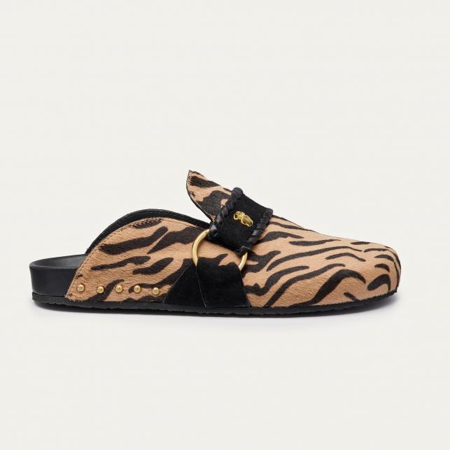 claris virot Mules Georgette Cuir Imprimé Tora