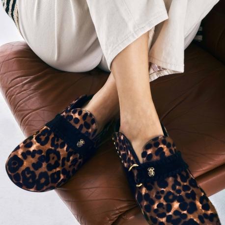 Claris Virot Mules Georgette Cuir Leopard