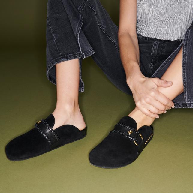 Claris Virot Mules Georgette Cuir Noir
