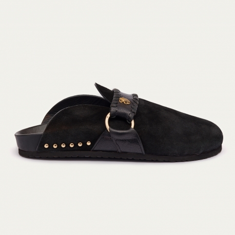 claris virot Mules Georgette Cuir Noir