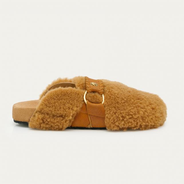 claris virot Mules Georgette Cuir Noir