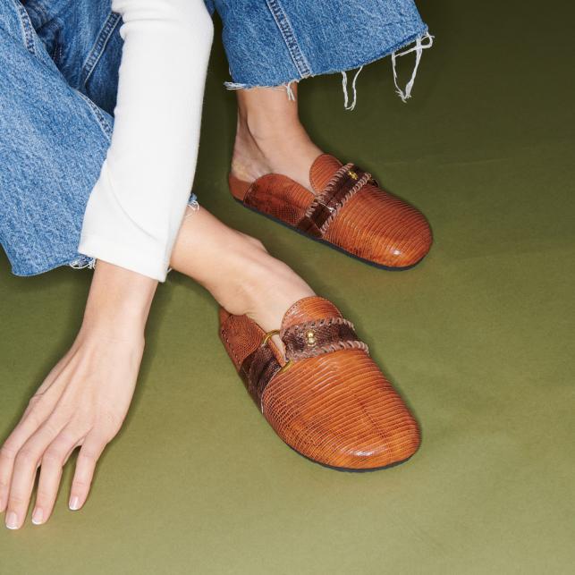 Claris Virot Mules Georgette Lezard Kocha