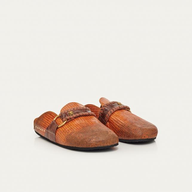 Claris Virot Mules Georgette Lezard Kocha