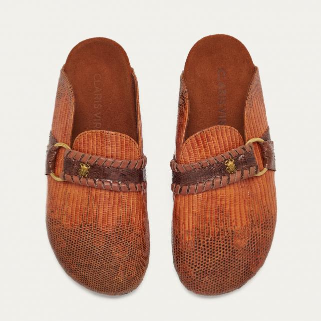 Claris Virot Mules Georgette Lezard Kocha