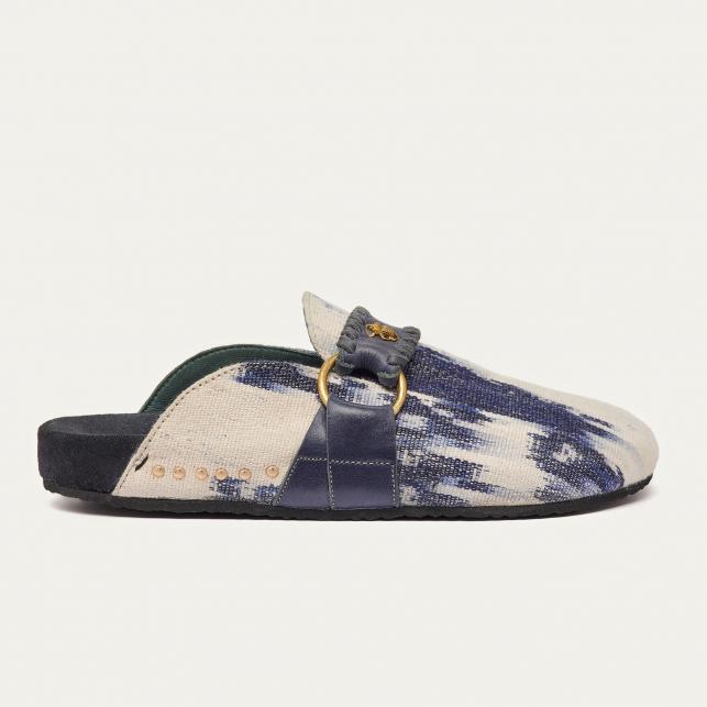 claris virot Mules Georgette Timor Bleu