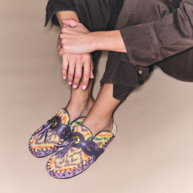Claris Virot Mules Georgette Tissu Lasso