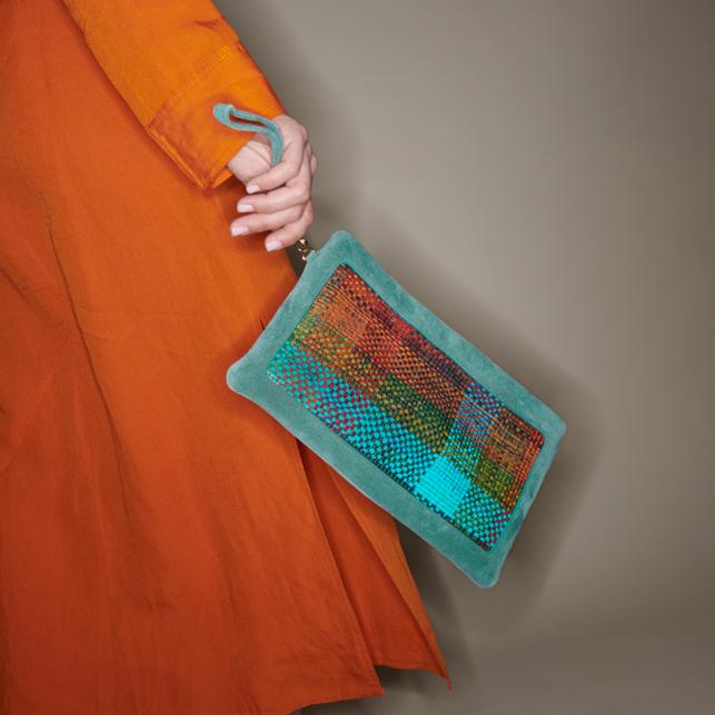 Claris Virot Pochette Cuir Lou Arlequin