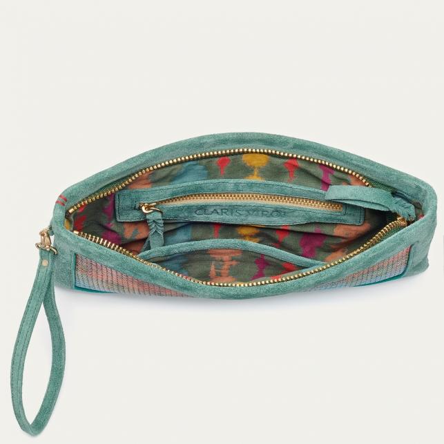 Claris Virot Pochette Cuir Lou Arlequin