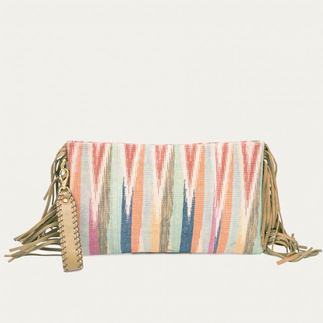 Claris Virot Pochette Lou Veau Velours Aztec