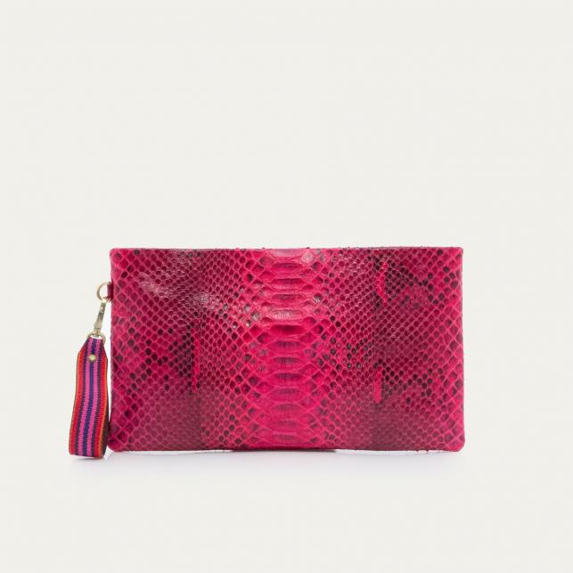 Claris Virot Pochette Python Big Lou Noire