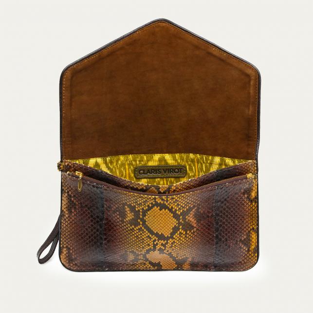 Claris Virot Pochette Python Big Lou Noire