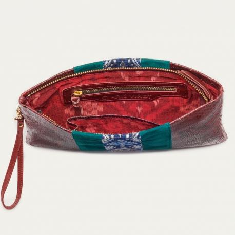 Claris Virot Pochette Python Lou Bordeaux Sumba