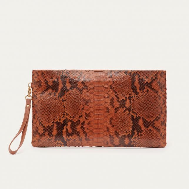 Claris Virot Pochette Python Lou Moka