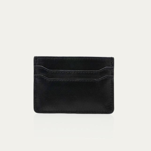 Claris Virot Porte Carte Cuir Nappa Manu Noir