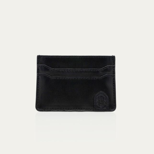 claris virot Porte Carte Cuir Nappa Manu Noir