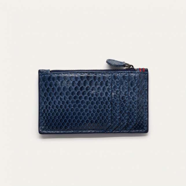 Claris Virot Porte Carte Python Helena Navy