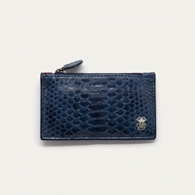 claris virot Porte Carte Python Helena Navy