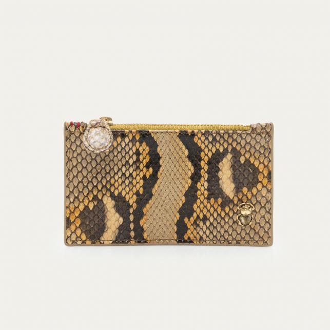 claris virot Porte Carte Python Helena Noir