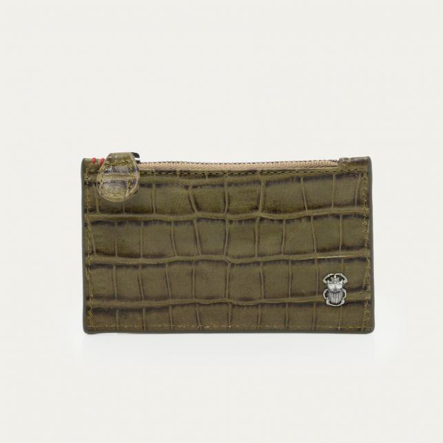 claris virot Porte Carte Python Helena Noir