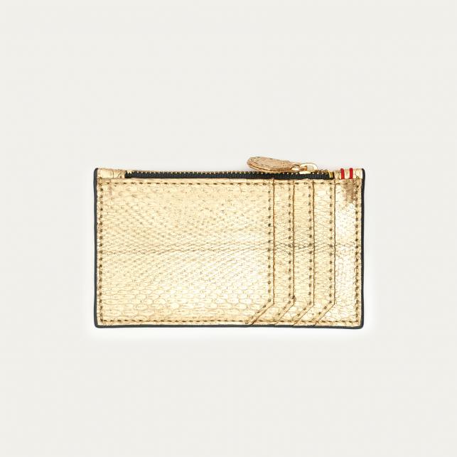 Claris Virot Porte Carte Python Helena Or