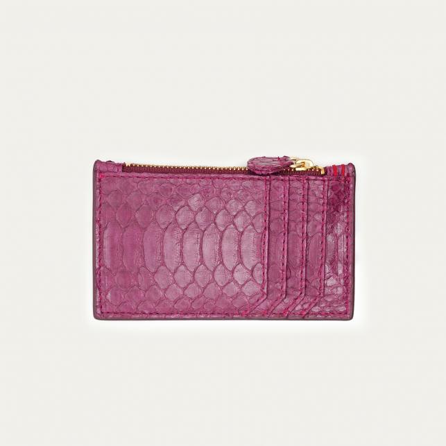 Claris Virot Porte Carte Python Helena Pourpre