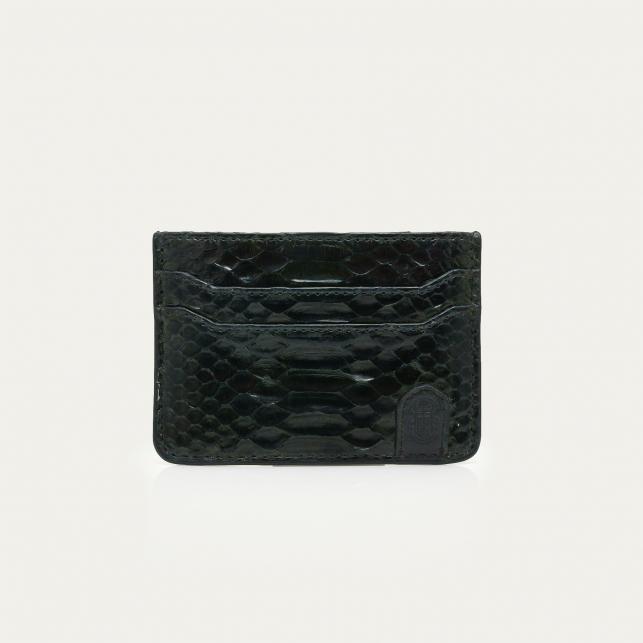 claris virot Porte Carte Python Manu Noir