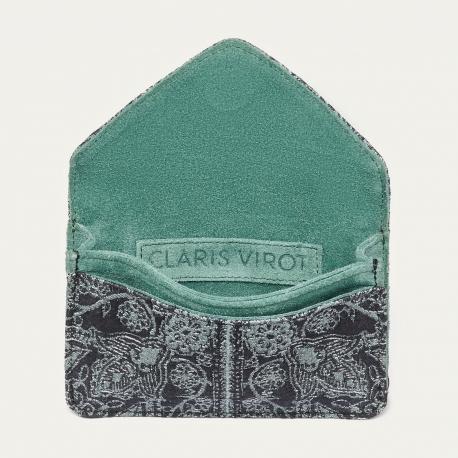 Claris Virot Porte Cartes Cuir Alex Cachemire Jean