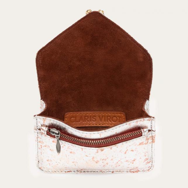 Claris Virot Porte Cartes Cuir Alex Oxy Métal