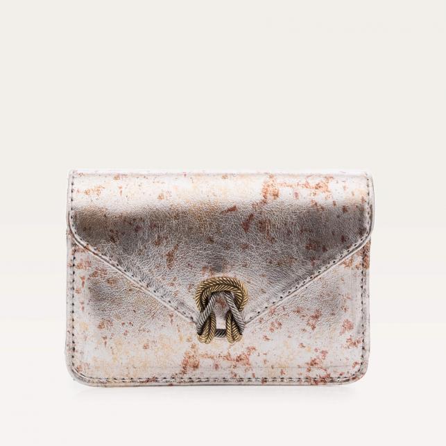 claris virot Porte Cartes Cuir Alex Oxy Métal