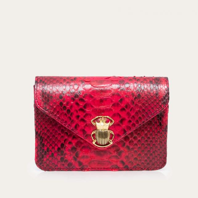 claris virot Porte Cartes Python Alex Celosia Rose