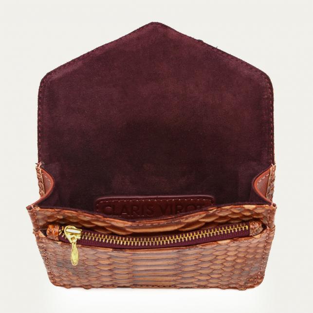 Claris Virot Porte Cartes Python Alex Cuivre Lavé