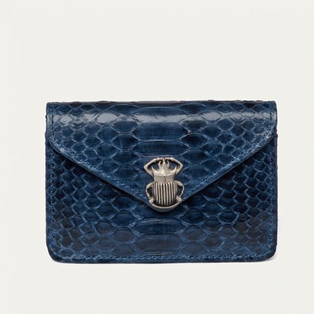 claris virot Porte Cartes Python Alex Navy